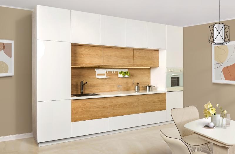 МОНИКА белый глянец / гикори натуральный